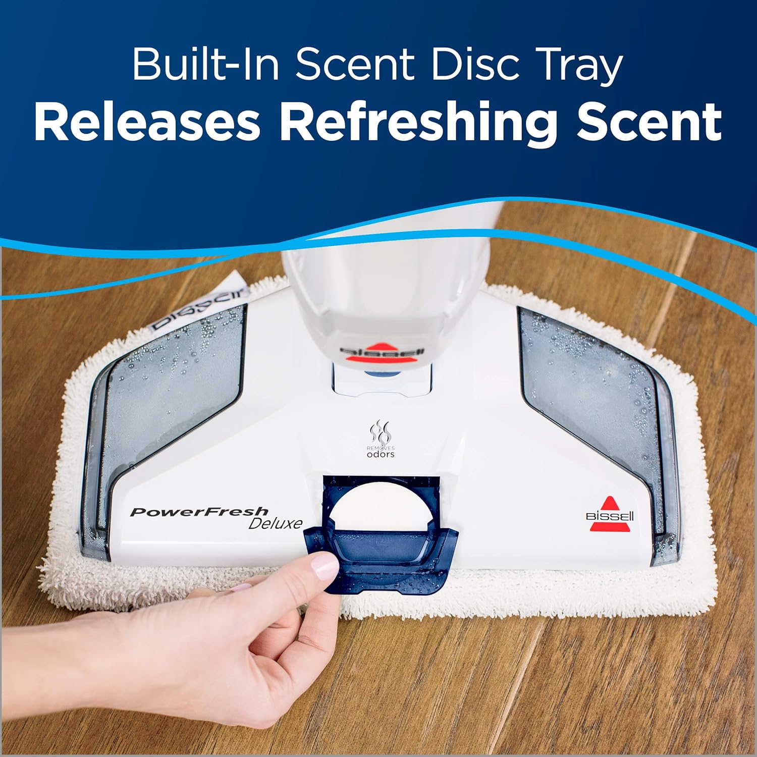 PowerFresh Deluxe 1806 Steam Mop for Tile, Hardwood & Sealed Floors w/Built‑in SpotBoost Brush, Fast 30‑Second
