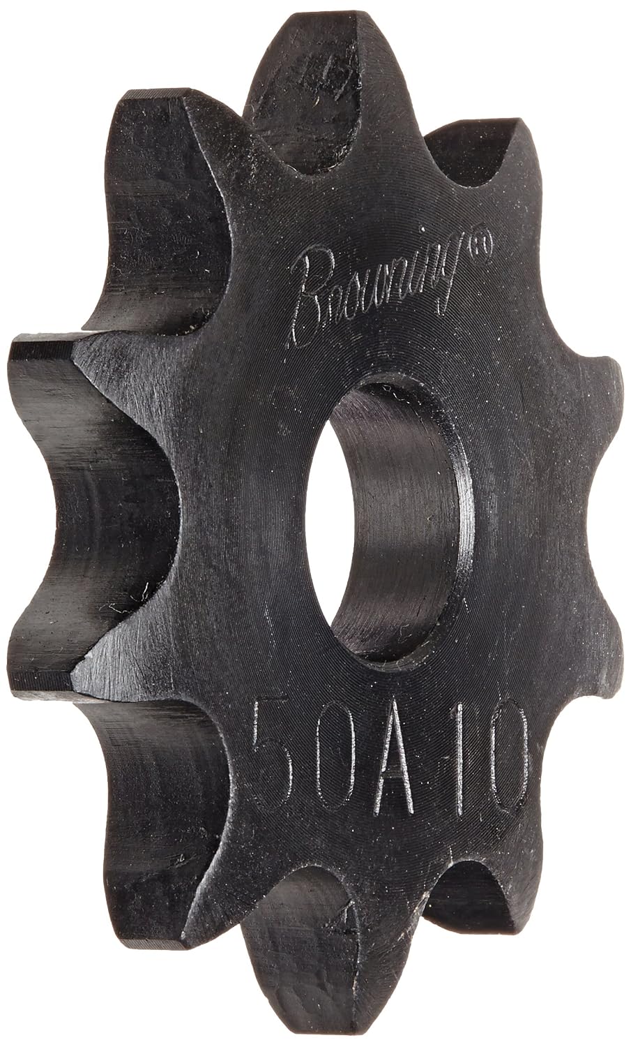 Browning 50A10 Plate Roller Chain Sprocket, Single Strand, Type A Hub, Steel, 5/8" Stocked Bore, 10 Teeth