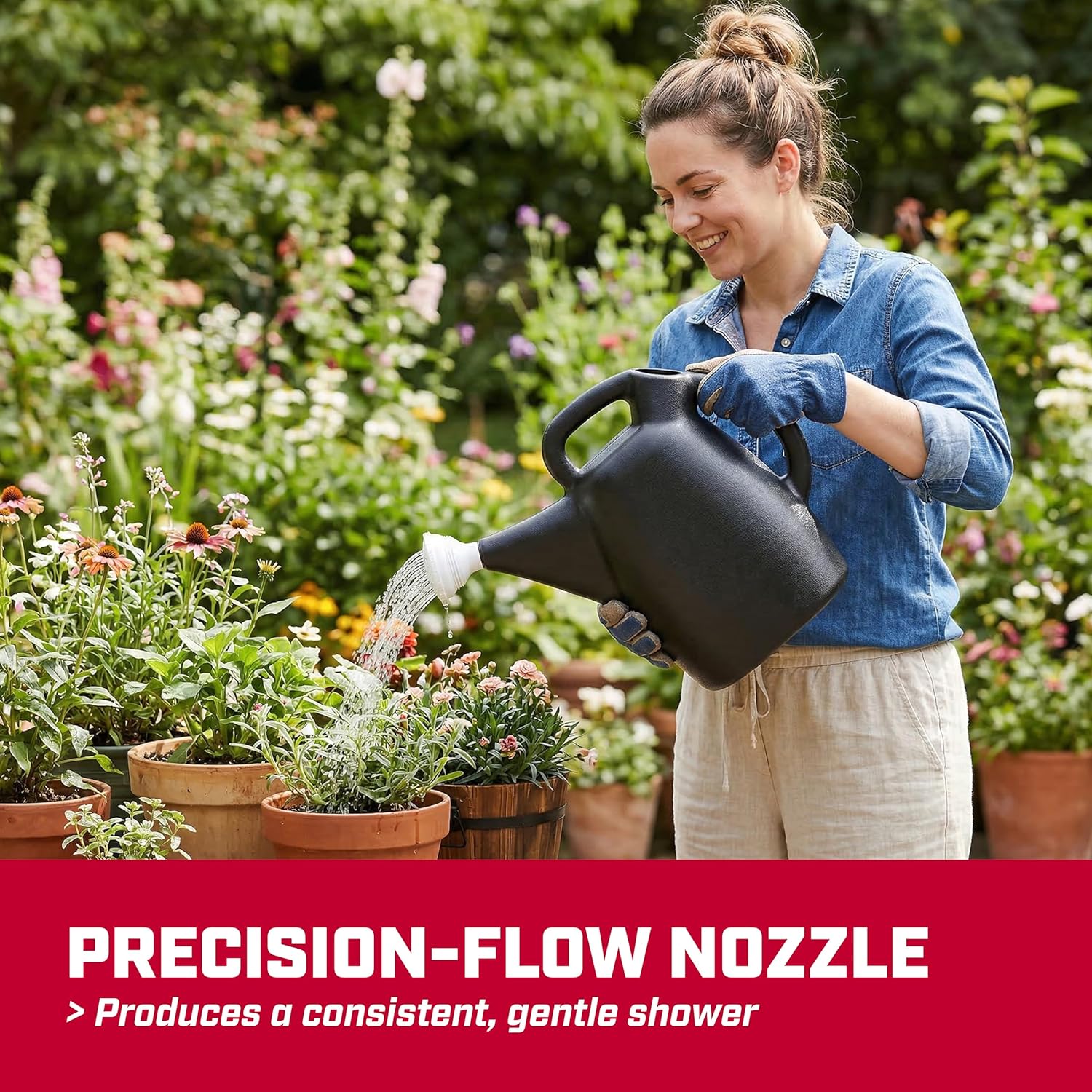 Chapin 47998: 2 Gallon Watering Can for Indoor & Outdoor Plants, 100% Recycled Plastic with Removable Nozzle
