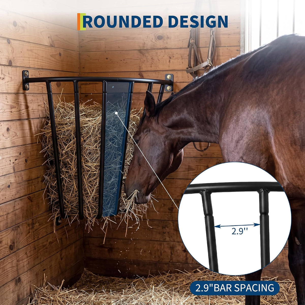 2 Pack Horse Goat Hay Feeder, 30'' Corner Hay Rack Wall Mounted