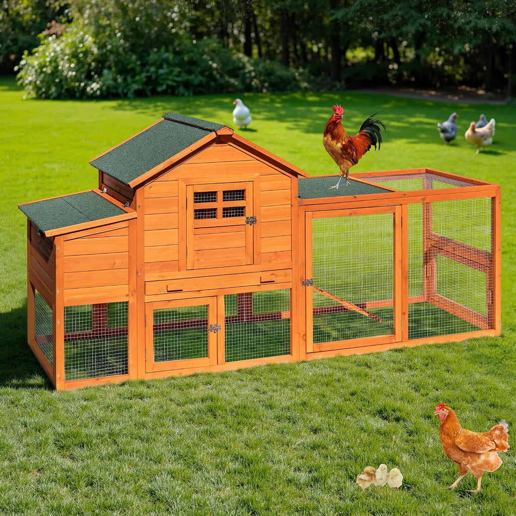 Large Chicken Coop Outdoor Wooden Duck Hen House Poultry Pet Cage 79"