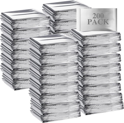 Emergency Blanket Bulk - Survival Thermal Silver Foil Reflective Blankets Set Pack for Outdoors Shelter Space