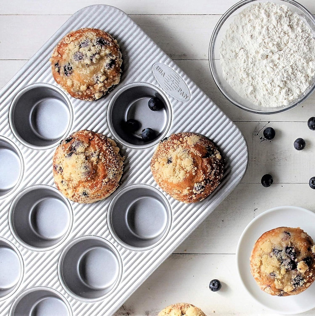 Bakeware Muffin Pan, 12-Well, Set of 2, Aluminized Steel
