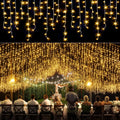 Icicle lights for Outside Christmas Lights Outdoor 33ft 400 LEDs Warm White | Twinkle String Lights with 75 Drops 8