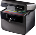 Black Fireproof and Waterproof Safe, File Folder and Document Box with Key Lock, Ex. 14.3 x 15.5 x 13.5 inches, HD4100