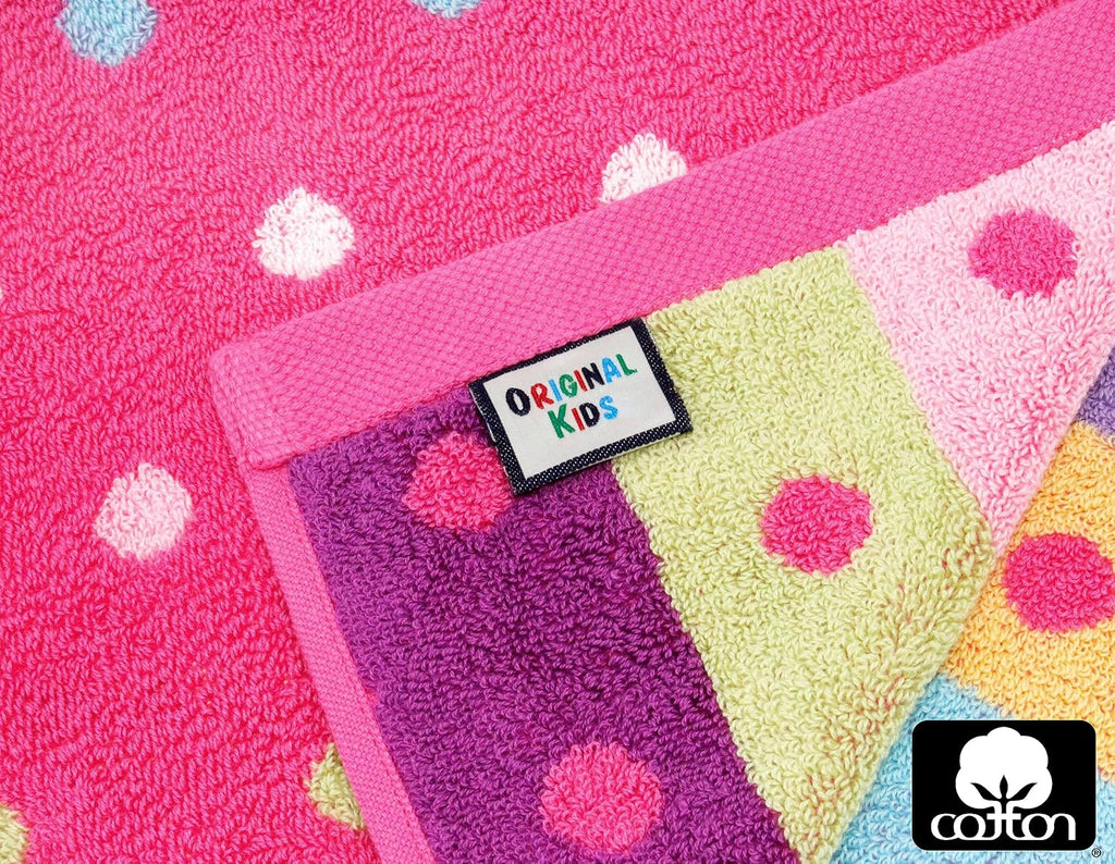 Wash Cloth - 100% Cotton Set of 12 Pink Multicolor Washcloths | Bath Time Sugar and Spice Super Soft Colorful