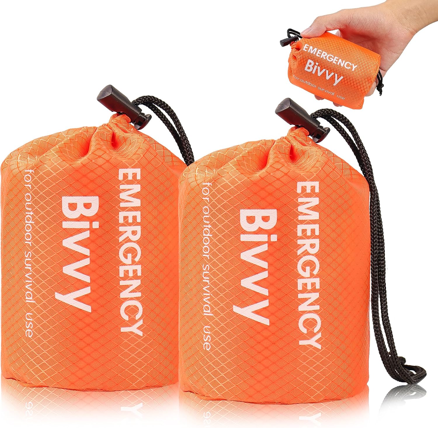 Emergency Sleeping Bag, Survival Bivy Sack Mylar Thermal Emergency Blanket Waterproof Lightweight Portable Shelter