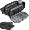 Toiletry Bag for Men, Hanging Travel Dopp Kit Organizer, PU Leather Water Resistant Bathroom Bag for Shaving
