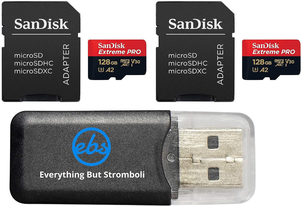 SanDisk 128GB Micro SDXC Extreme Pro Memory Card (Two Pack) Works with GoPro Hero 7 Black, Silver, Hero7 White UHS-1