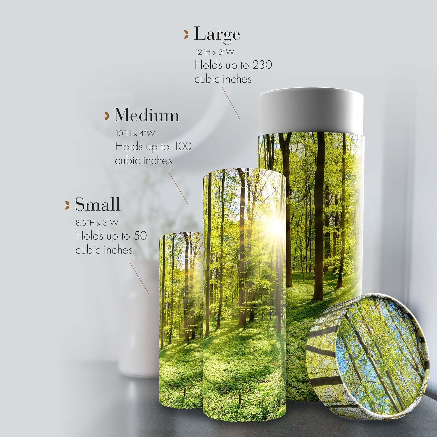 Eco Friendly Emerald Forest Biodegradable Cremation Urns - Adult Ashes Scattering Tube