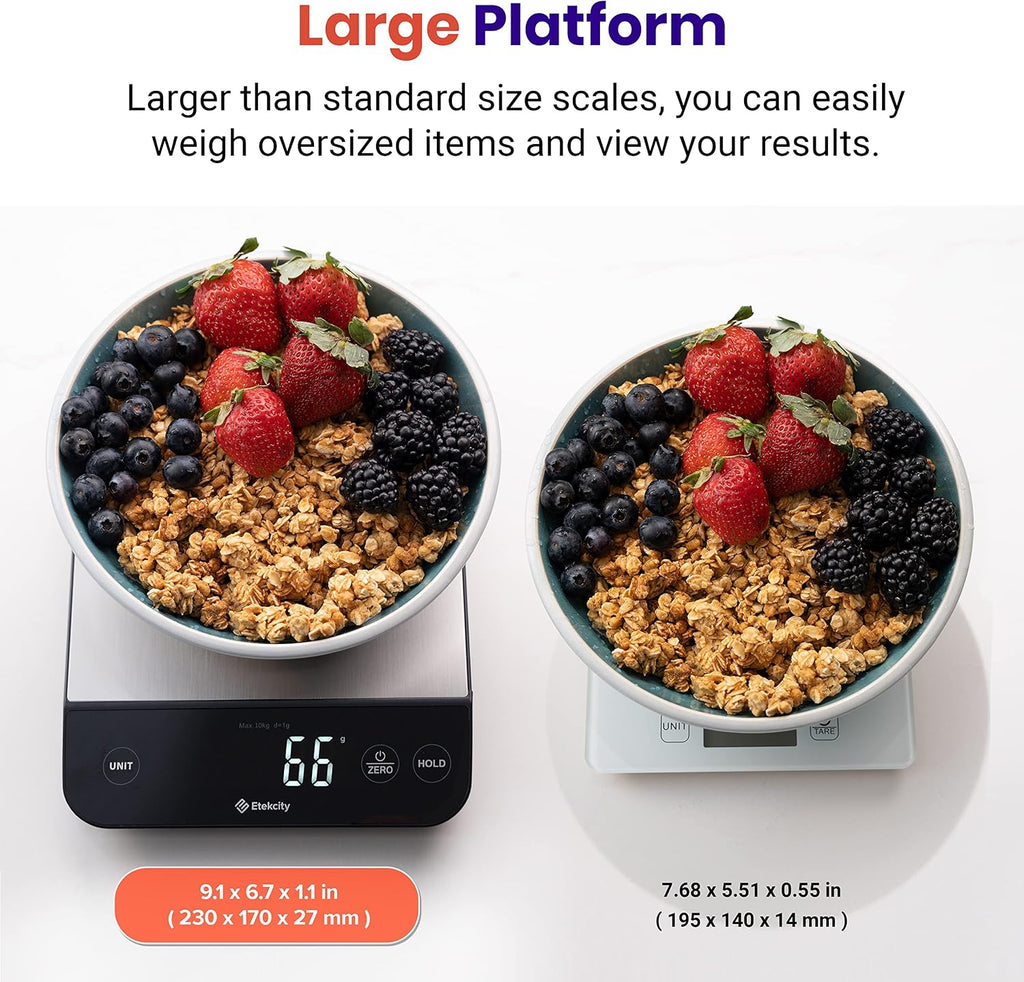22lb Food Kitchen Scale, USB Rechargeable, IPX6 Waterproof