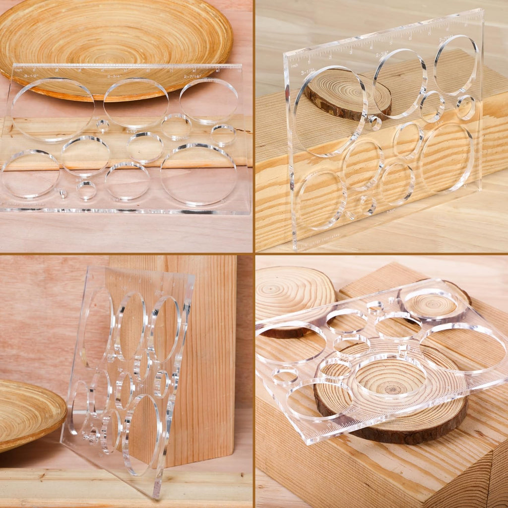 Router Templates for Woodworking,Router Jig Circle Inlay Templates Decorative,13-in-1 Router Templates(10 * 7.8 inches)