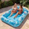 Inflatable Tanning Pool Lounger Float, 85" x 57" Extra Large Pool Floats Adult with Pillow, 4 in 1 Suntan Tub Raft