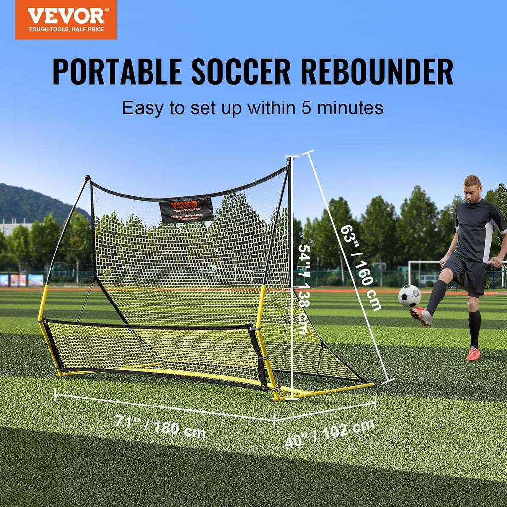 Soccer Trainer，Portable Soccer Rebounder Net, Iron Soccer Practice Equipment, Sports Football Rebounder Wall with
