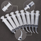 8 Pcs Syringe Dental Irrigation Syringe with Curved Tip