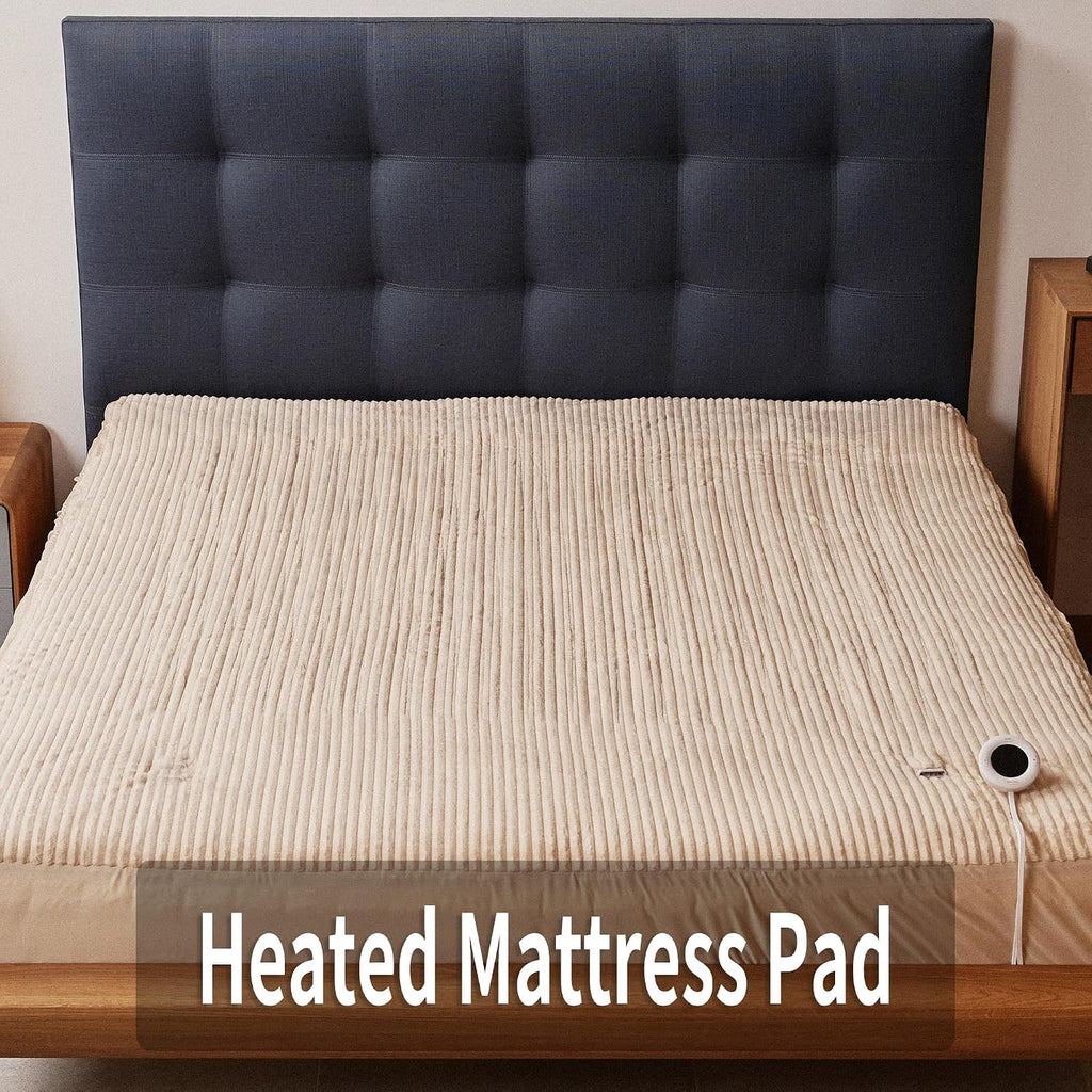 Heated Mattress Pad Full Size, 6 Heating Levels, Machine Wash | 10 Hour Auto Off Electric Mattress Pad, Overheat