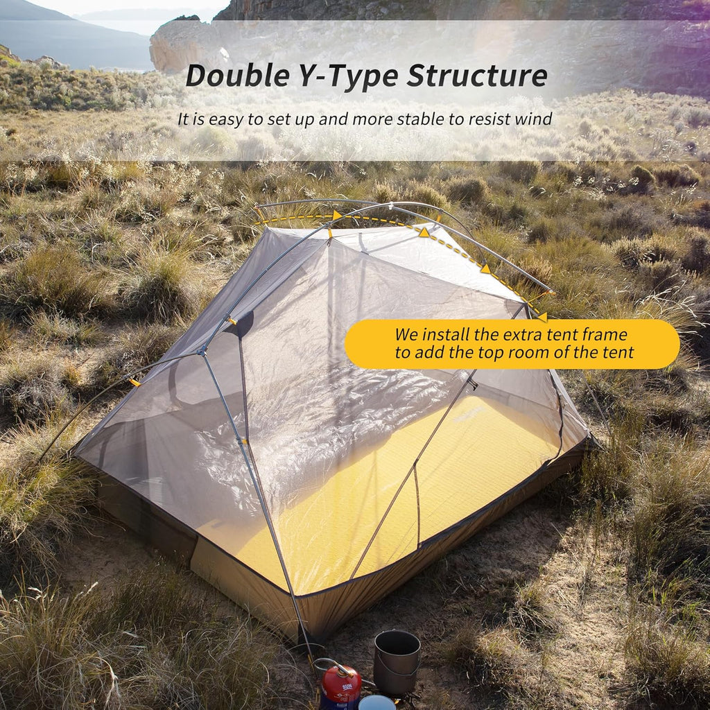 Mongar 2 Person Backpacking Tent, 3 Season Ultralight Lightweight 2 Person Tent, Double Layer Free Standing Tents for