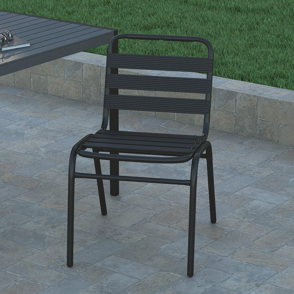 Black Stacking Metal Dining Chair