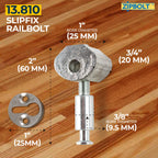 Slipfix Railbolt, Stair Handrail Post-to-Post, 1 x 2-Pack, 13.810