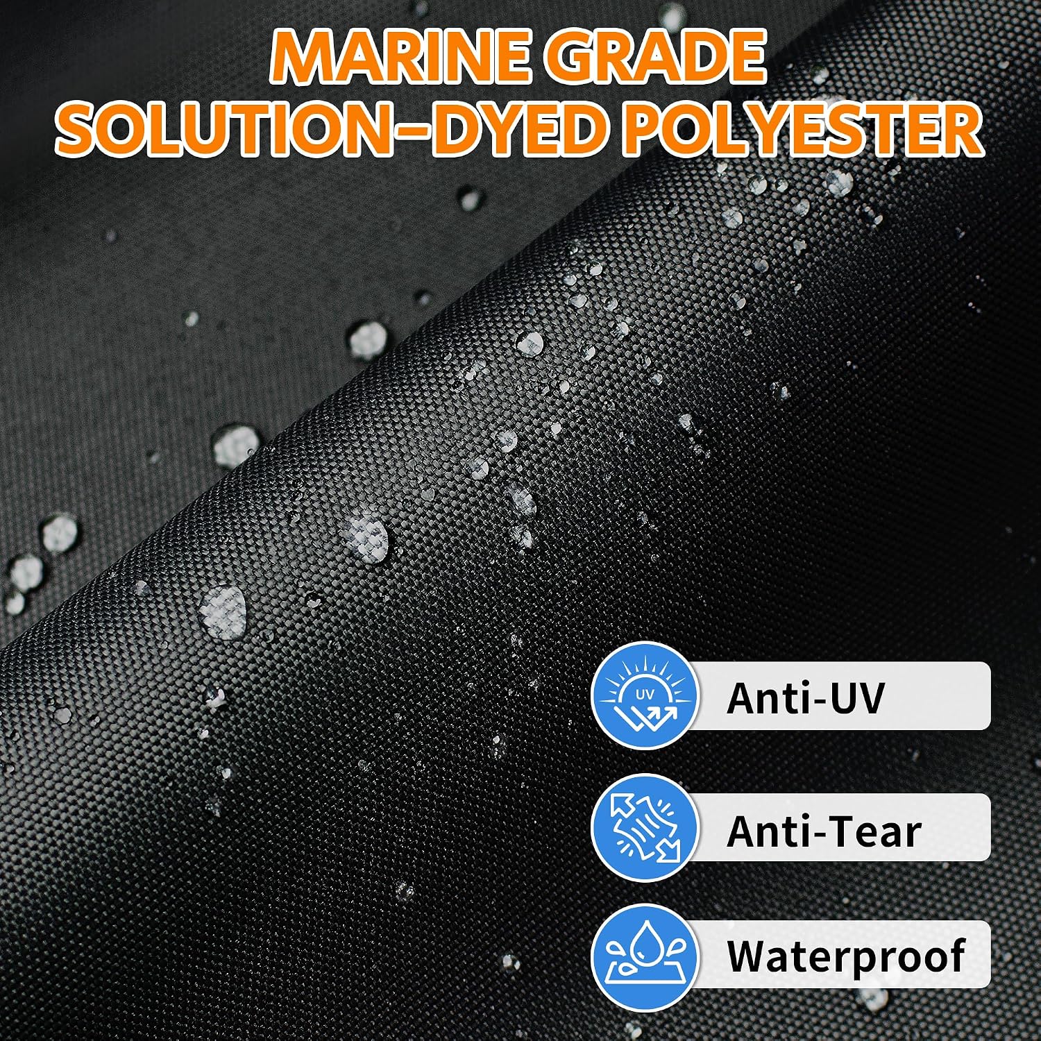 iCOVER Jon Boat Cover 16ft, Heavy Duty Waterproof Marine Grade Polyester Canvas Mooring Cover, Anti-UV Trailerable