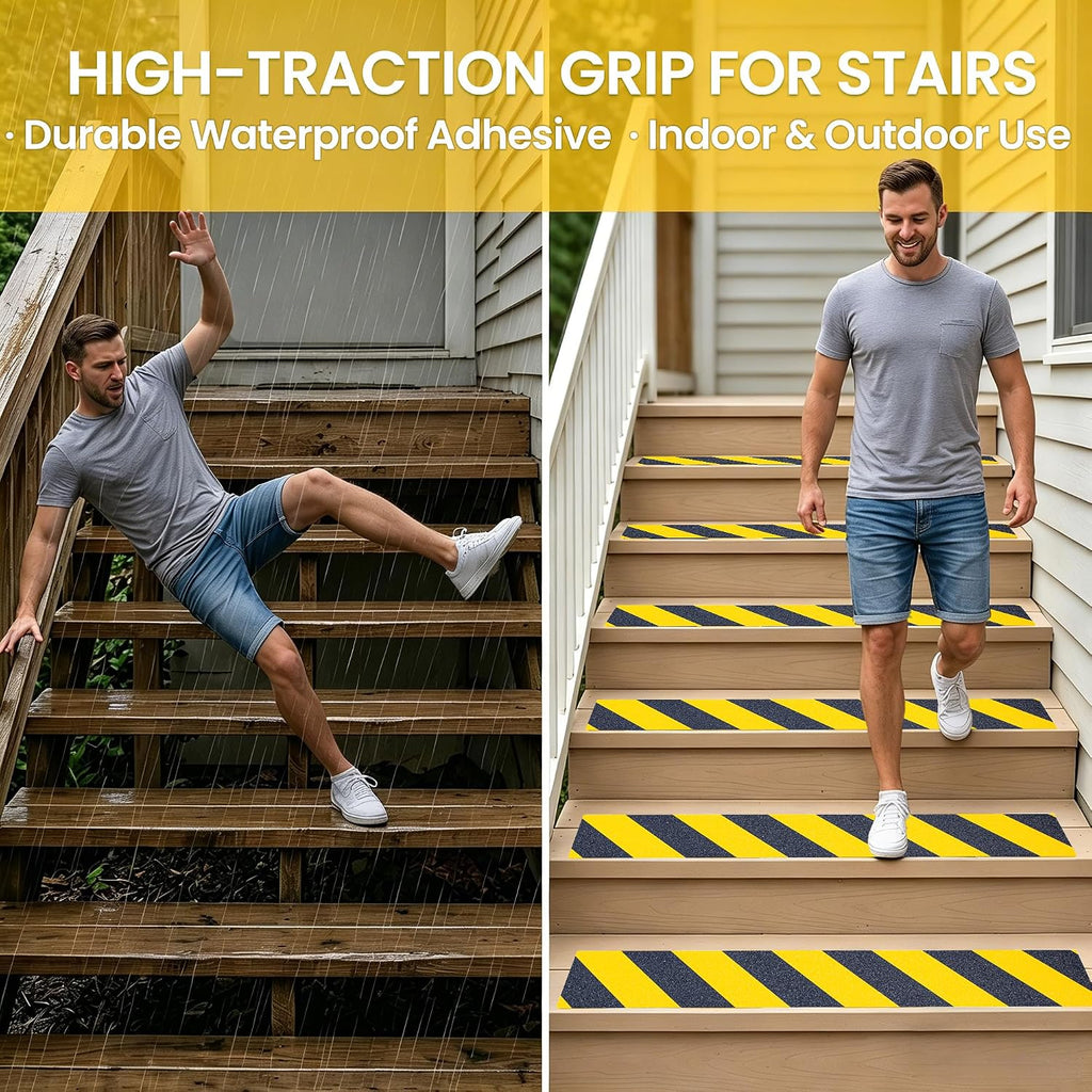 Anti Slip Tape, 4 Inch x 42 Ft Grip Tape for Stairs Outdoor/Indoor, Waterproof Non Skid Roll for Stair Treads Non