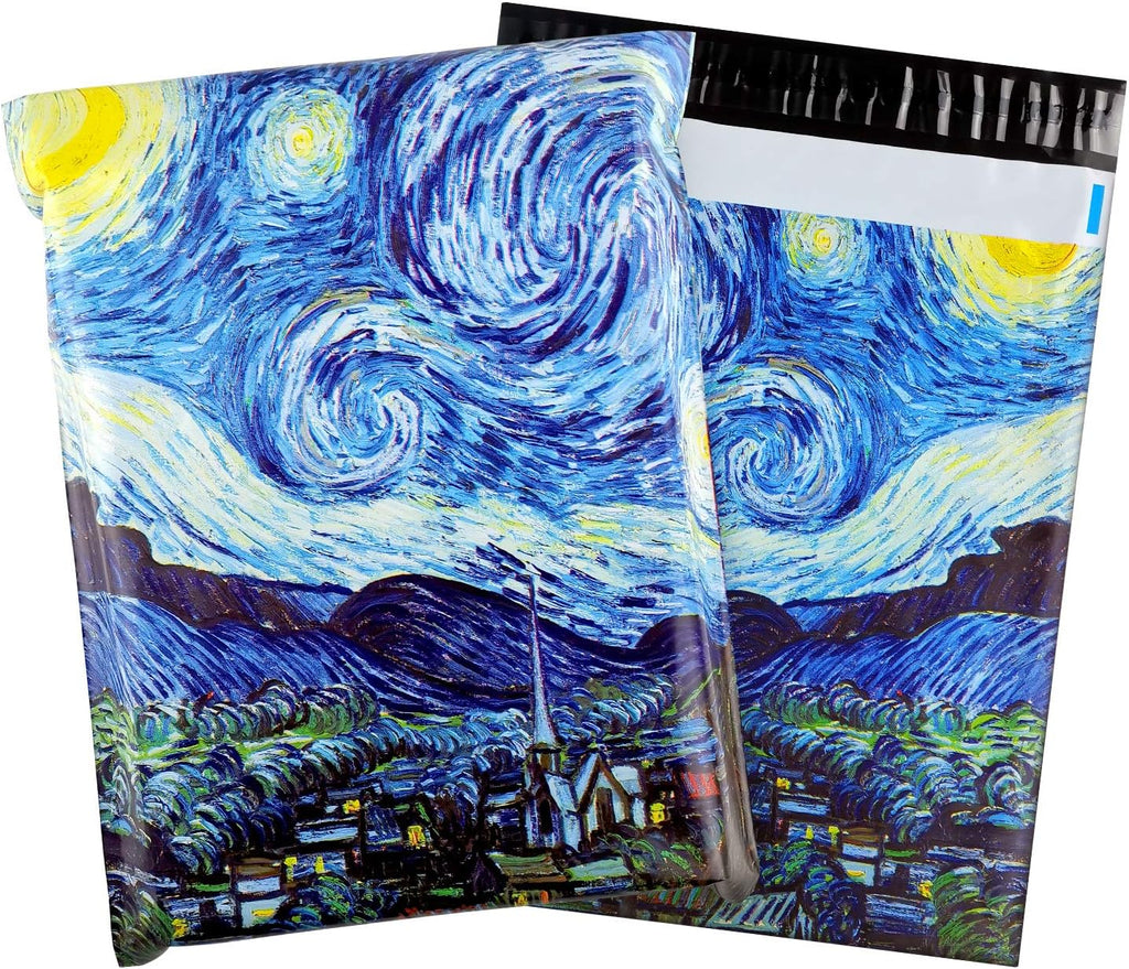 10X13 (100 Pack) Poly Mailer Envelope Plastic Custom Mailing & Shipping Bags - Self Seal (Starry Night)