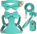 Adorable Small Dog Harness Collar and Leash Set,Cute Puppy Harness Set with 3 Bows for Small Dogs,Shih