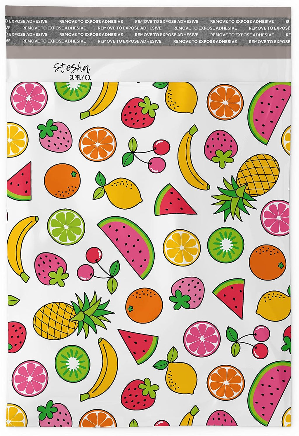 10x13 Fruit Designer Poly Mailers for Stylish and Sustainable Packaging 50 Pack