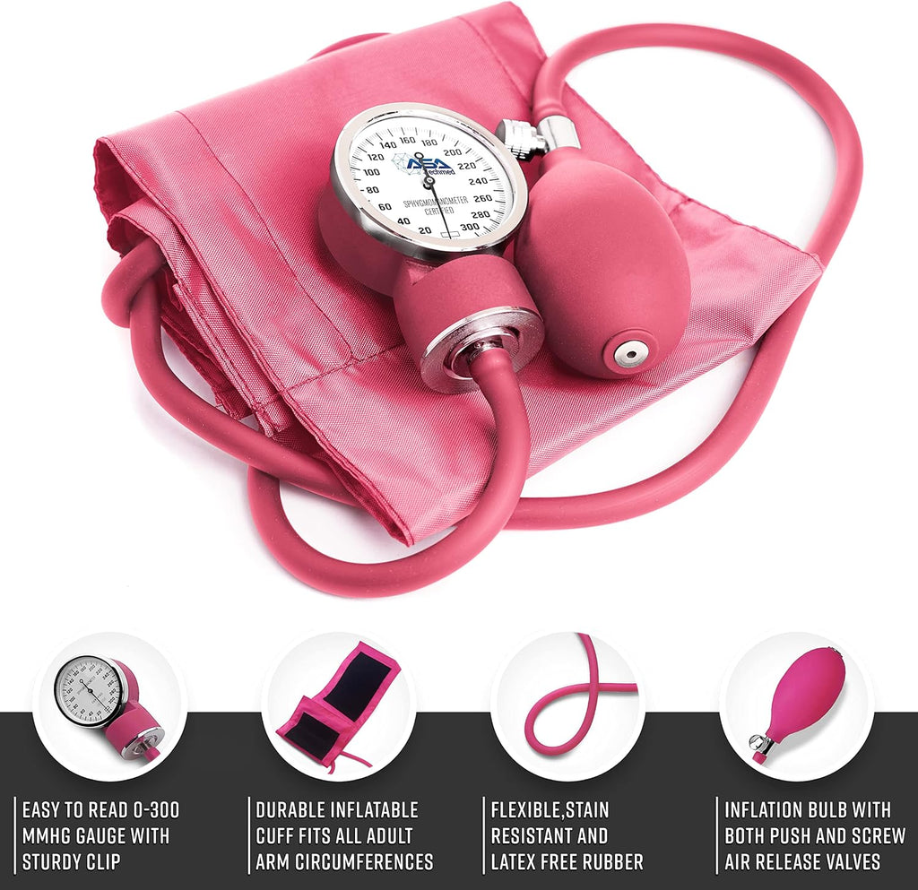 Manual Blood Pressure Monitor - Aneroid Sphygmomanometer for Nurses, Universal Standard Blood Pressure Cuff, Nurse