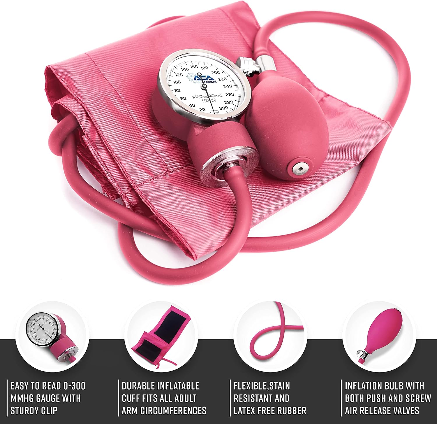 Manual Blood Pressure Monitor - Aneroid Sphygmomanometer for Nurses, Universal Standard Blood Pressure Cuff, Nurse