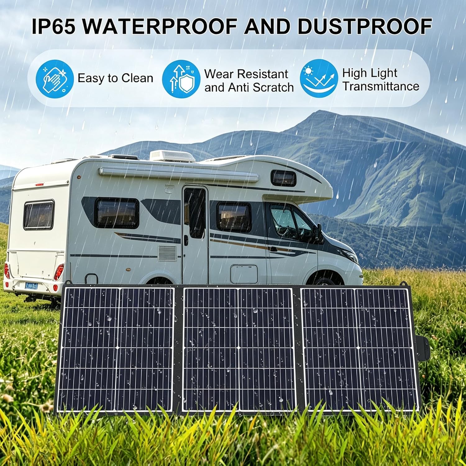 100W Solar Panel, Ultra-Light Portable Solar Panel, Mono 23.5% Efficiency | 20V Foldable Solar Charger for