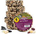 Nut & Fruit Snack Stack Wild Bird Food, Bird Seed Cake for Outside Feeders, 6-Pack | Bird Seed Cake for Outside Feeders