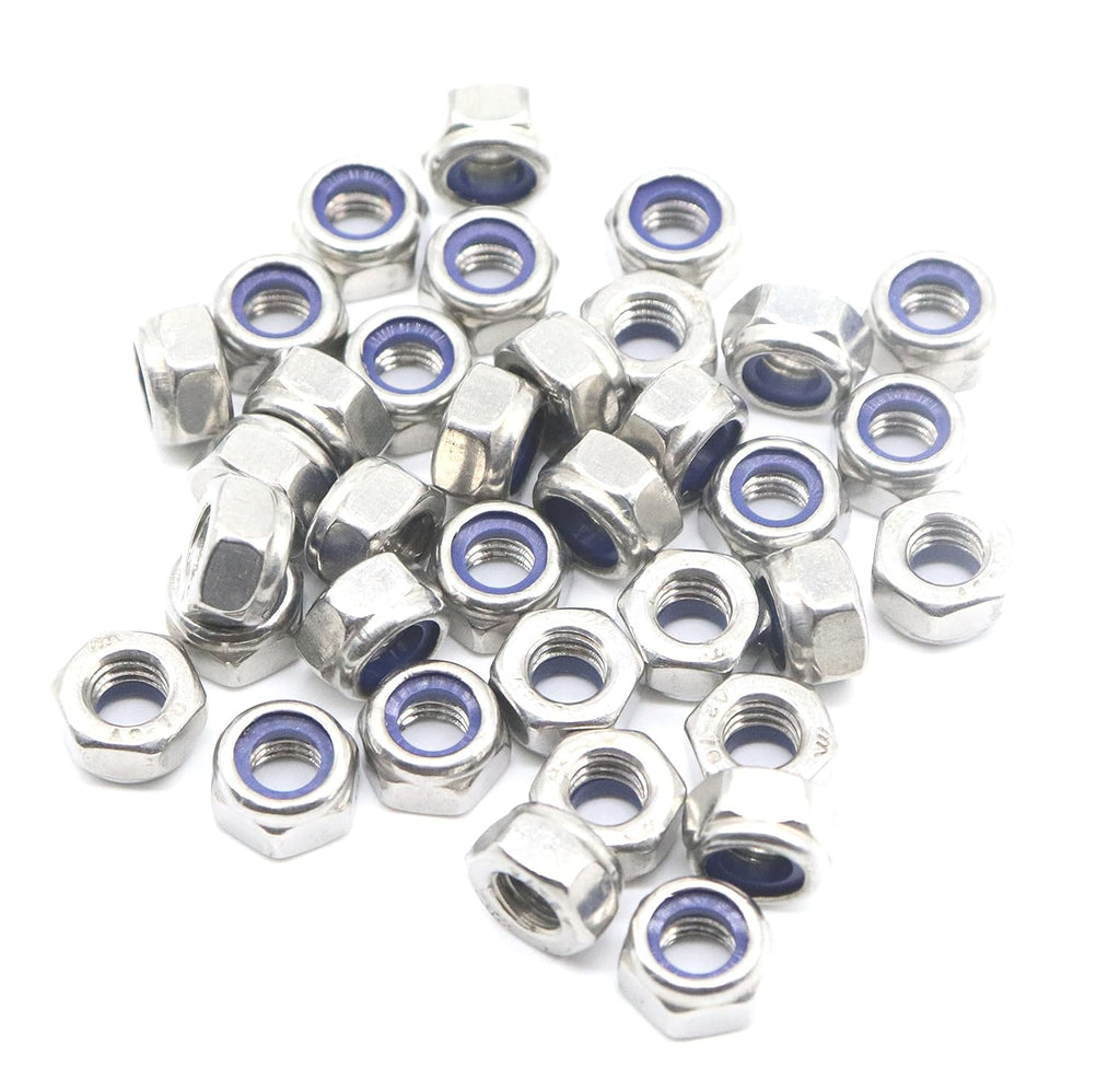 40Pcs M4 x 0.7mm Stainless Steel Self-Lock Nylon Inserted 4mm Locking Nuts for 3D Printer, Furniture
