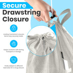 Mesh XL Laundry Bag 24"x36" 2-Pack with Shoulder Strap, Grey
