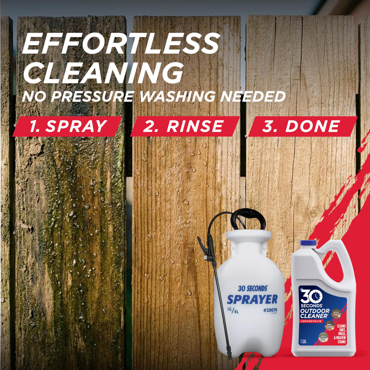 Outdoor Cleaner Dirt,Mold & Mildew Cleaner & Stain Remover Concentrate | 1 Gallon