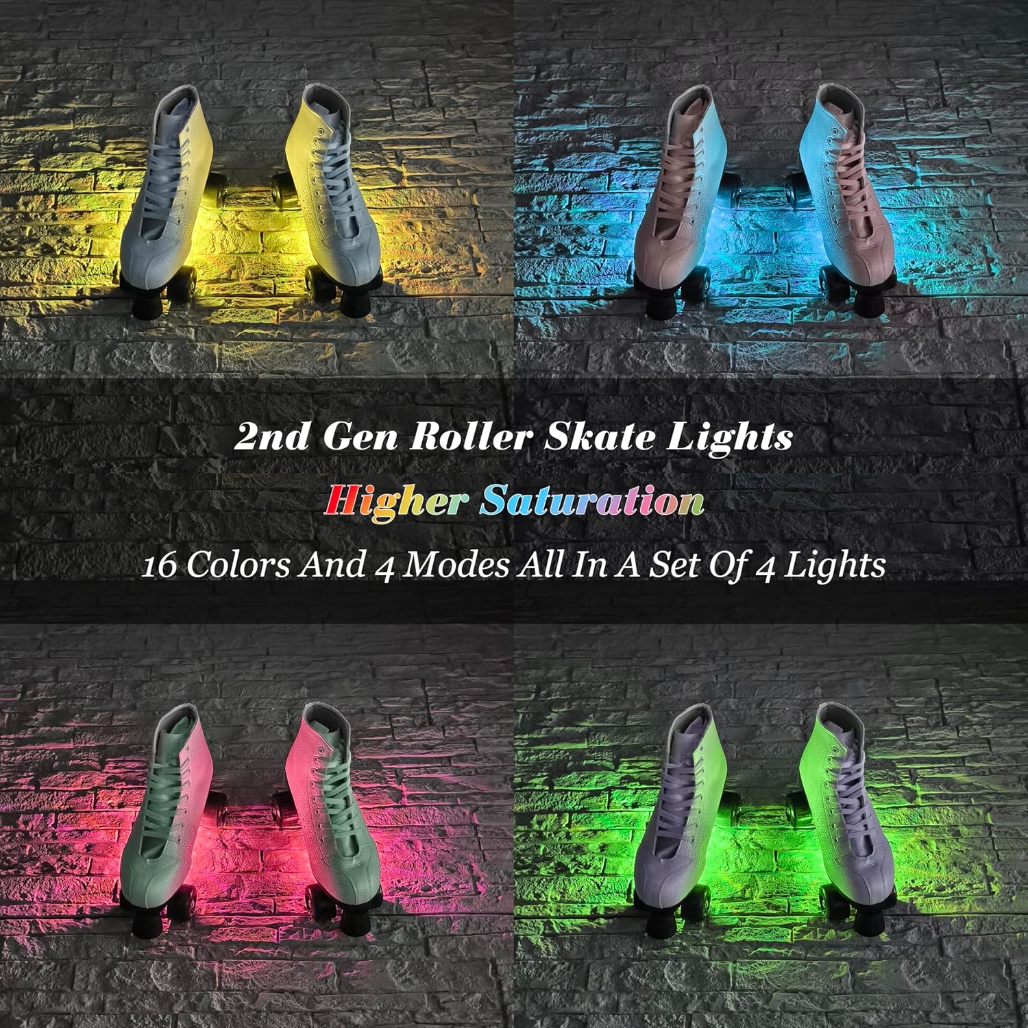 Roller Skate Lights,Accessories for Skate Skating,Lights LED Accessory for Quad Rink Skate Inline Skate Blade ice