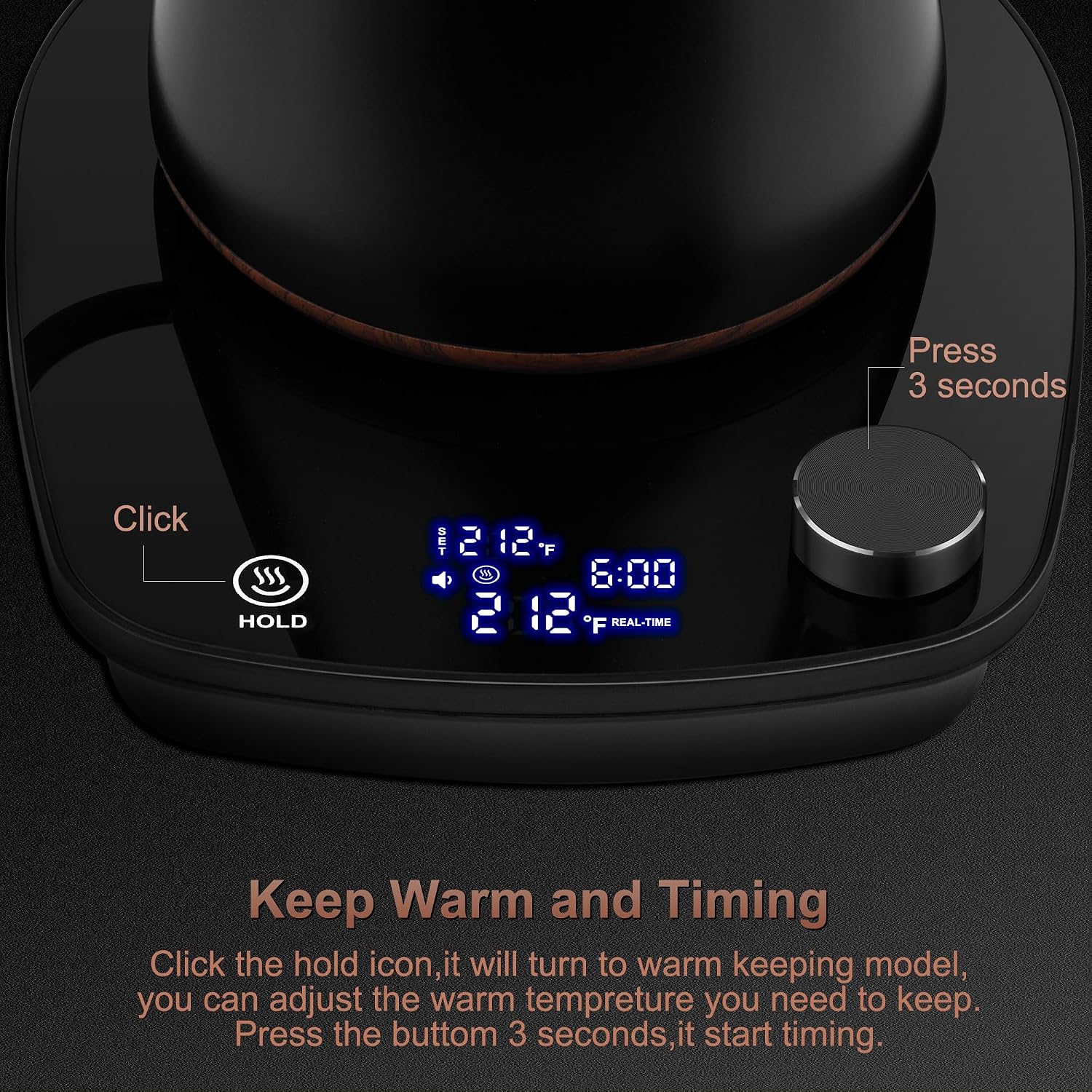Gooseneck Electric Kettle, Intelligent Temperature Control, Stainless Steel Inner, Quick Heating, for Pour Over