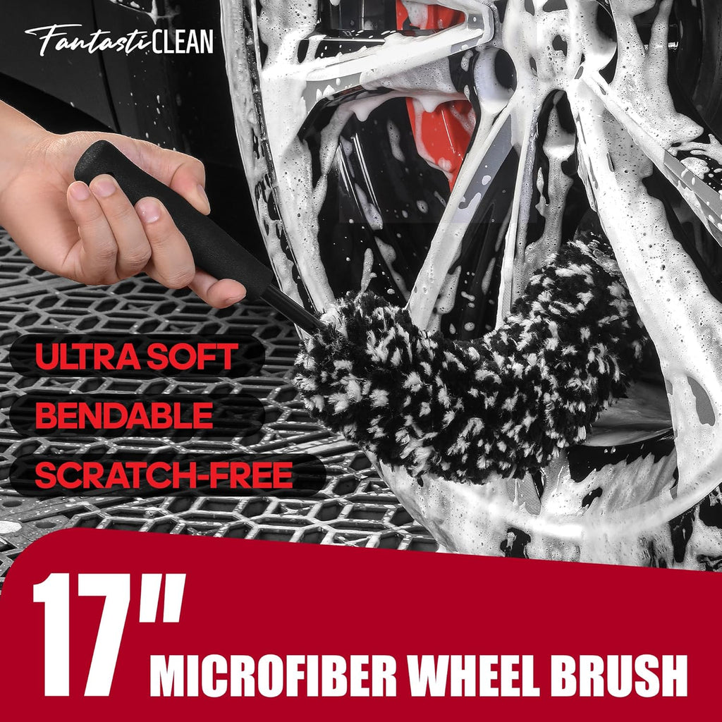 7PCS Wheel Tire Brush Kit for Car Detailing Cleaning | Tire Brush, Soft Rim Brush, Bendable Wheel Cleaner Brush for