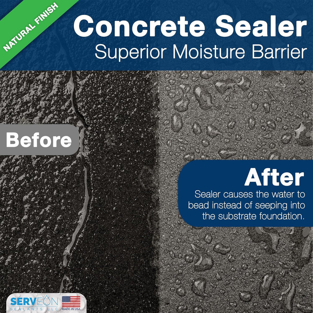 Concrete Driveway Sealer Densifier (Clear Natural Finish) 1 Qt | Serveon Sealants Commercial Grade Outdoor Indoor