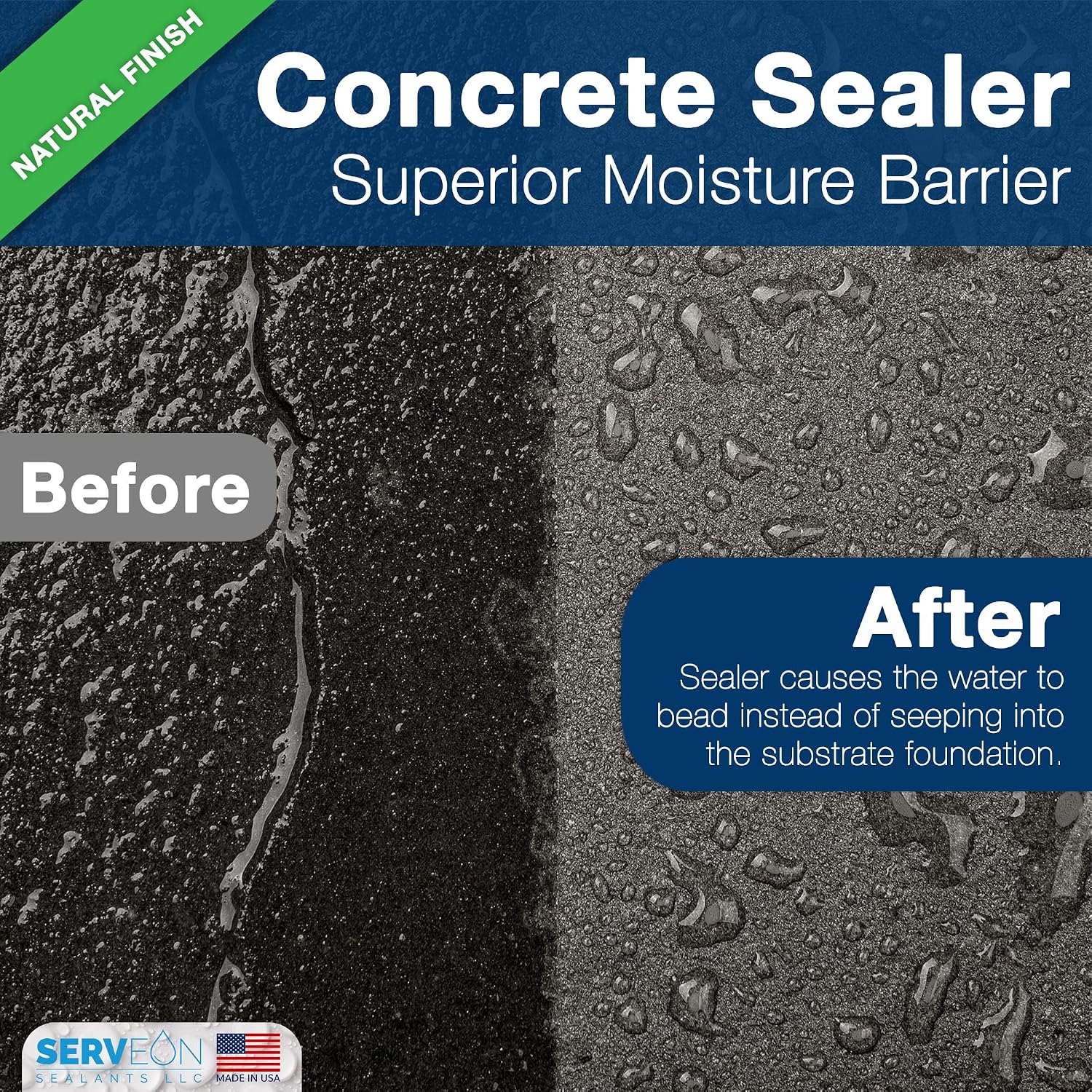 Concrete Driveway Sealer Densifier (Clear Natural Finish) 1 Gal | Serveon Sealants Commercial Grade Outdoor Indoor