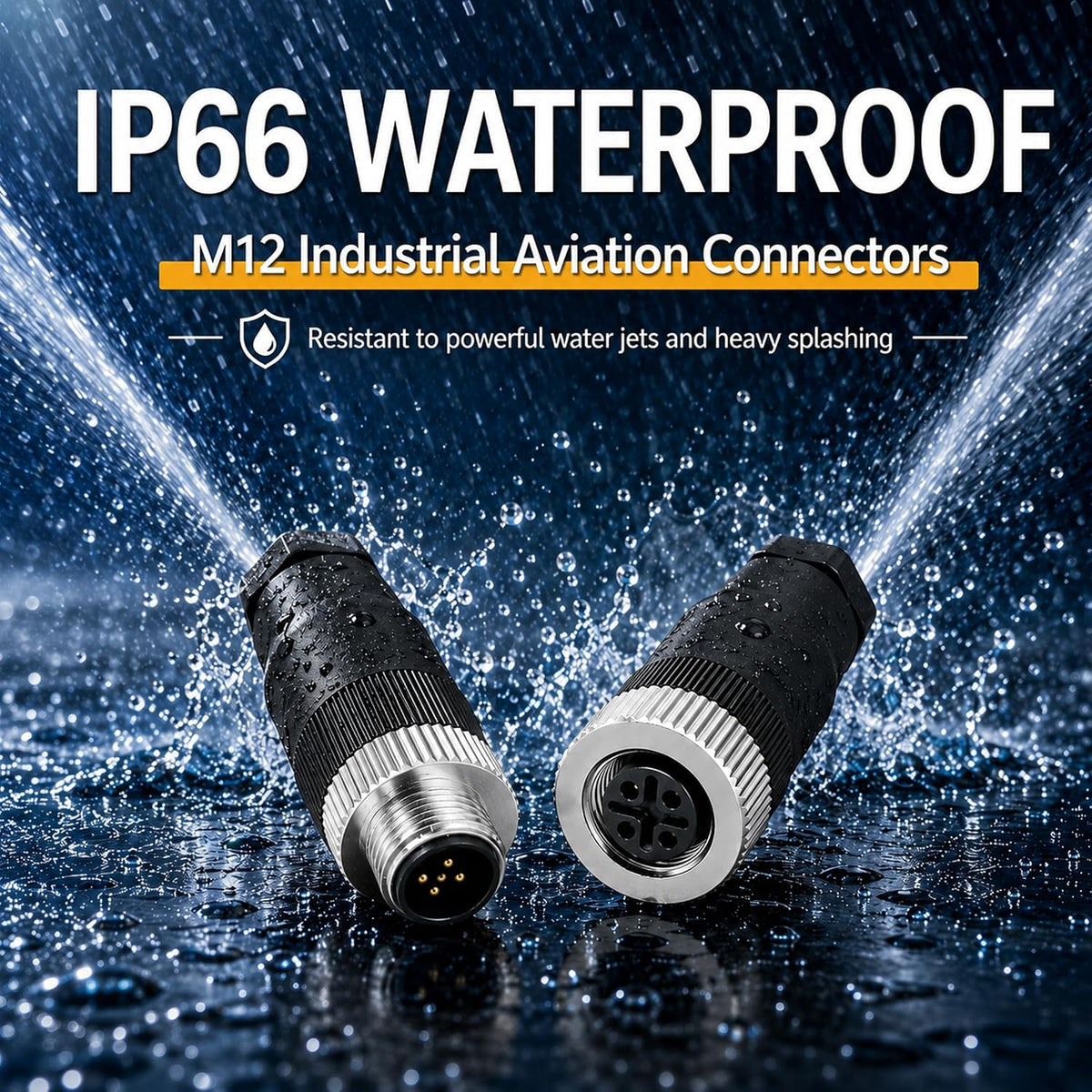 M12 5 Pin Aviation Connector Male& Female 2 Sets