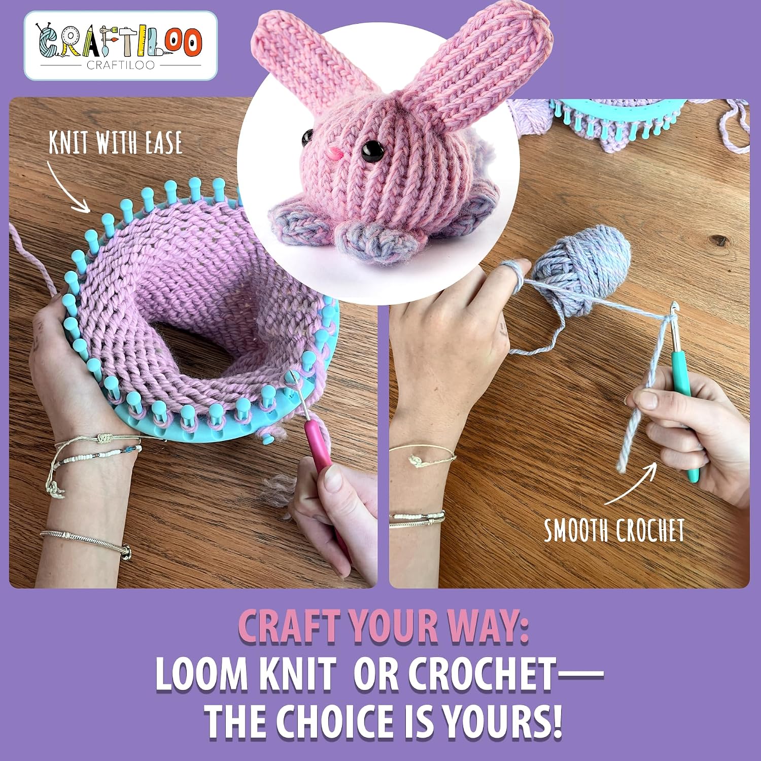 Loom Knitting and Crochet kit for Kids Crochet kit for Beginners Knitting kit for Beginners Knitting Loom Learn to