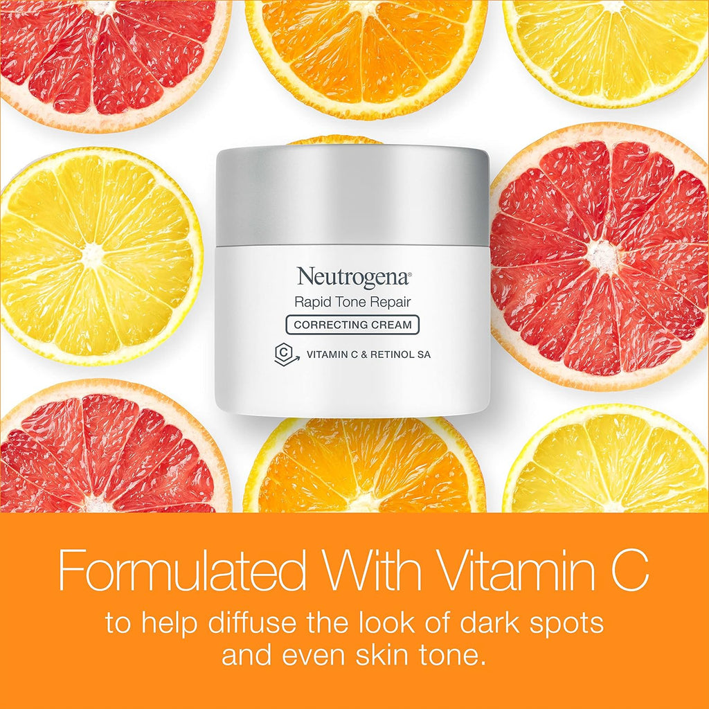 Rapid Tone Repair Retinol + Vitamin C Correcting Cream, Face Moisturizer with Retinol, Hyaluronic Acid & Vitamin C