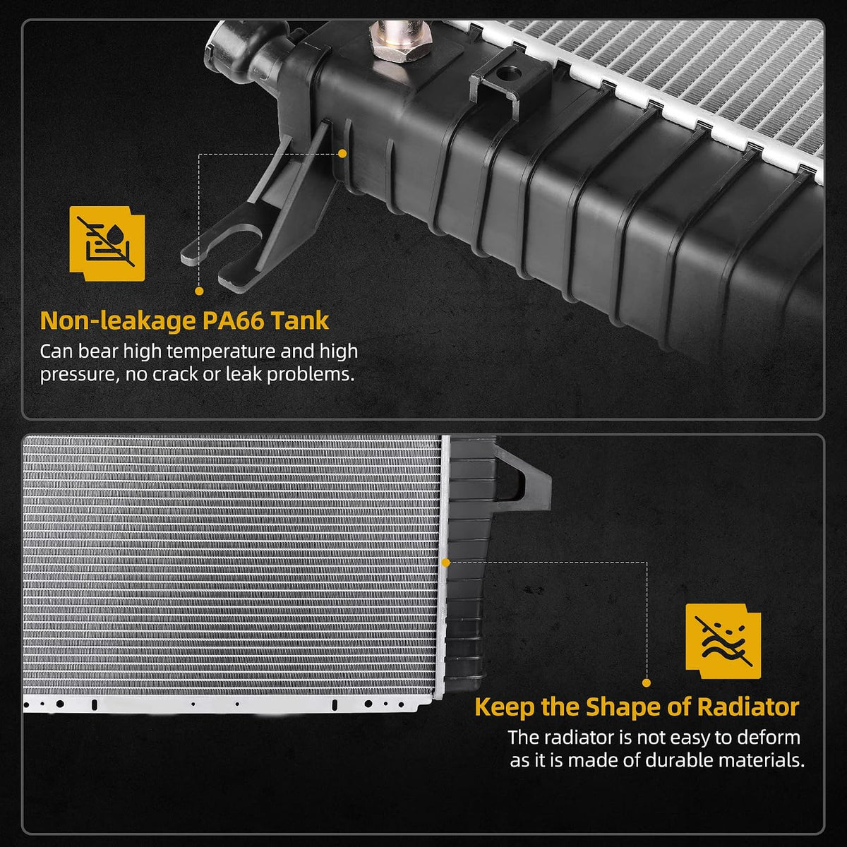 DWVO Aluminum Radiator Compatible 98-05 Explorer 4.0L, 99-08 Ranger 3.0L