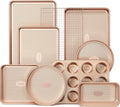 9-Piece Baking Pans Set Nonstick, Stackable Non Toxic Bakeware Sets with Diamond Texture, Oven Pan Set for Cooking