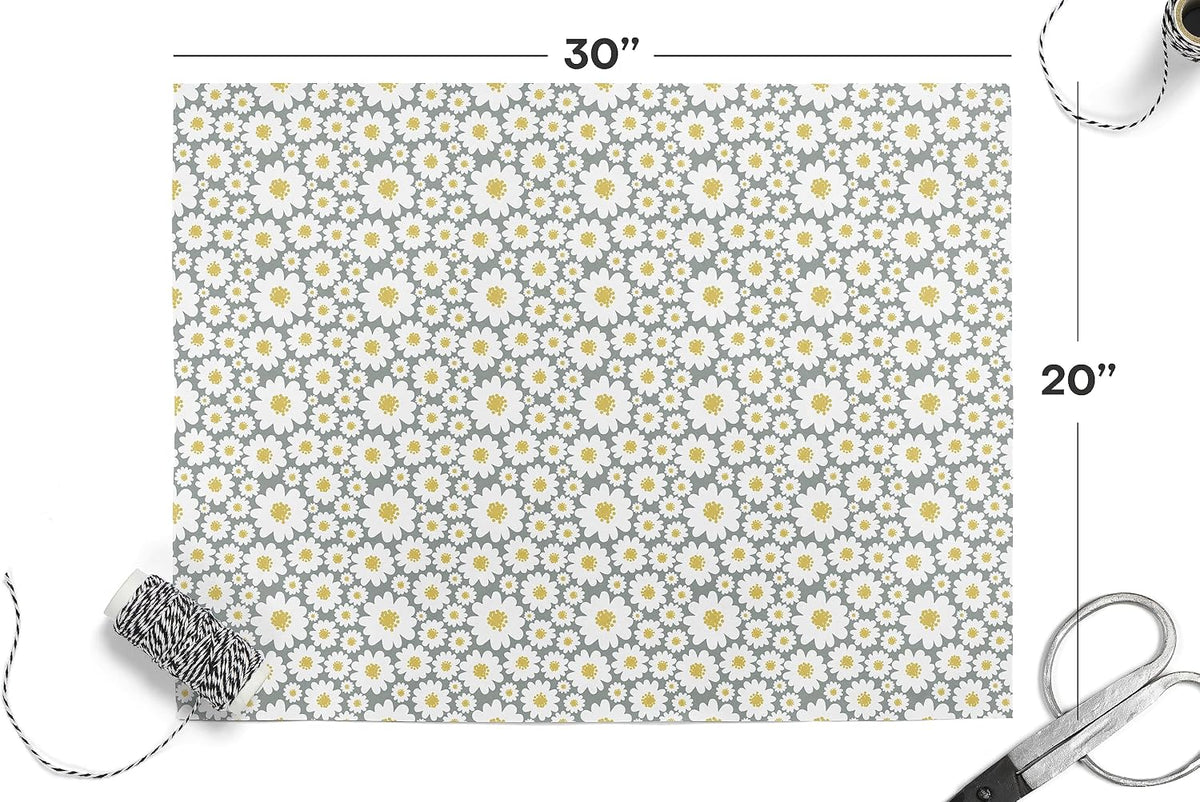 Decorative Tissue Paper, 20x30 Inch, 100 Sheets, Daisy Print