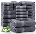 100% Cotton Bath Towels Set - 24 PCs - Durable, Quick Dry, Super Soft & Highly Absorbent - 4 Bath, 4 Fingertip, 6