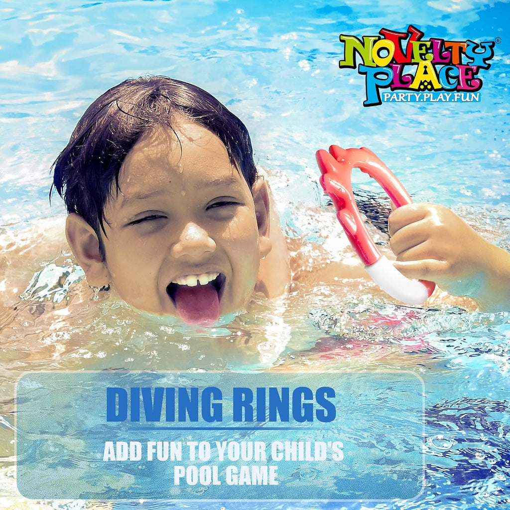 4 Pcs Diving Ring Set - Throw, Dive & Retrieve Toys, Underwater Swimming Pool Play Accessories - Fish Shape Dive