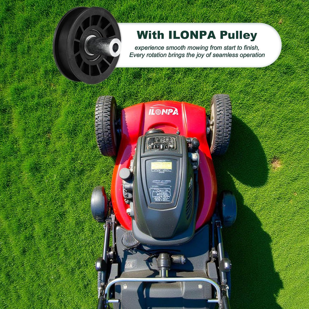 179114 ILONPA Flat Idler Pulley for 532179114 Husqvarna/Poulan/Murray/AYP Yth2448 Yth2148 CT131 CT141 CTH141 CTH151T CTH182T CTH192 Pxt15538 Pxt12538 Pxt16542 (2 Pack)
