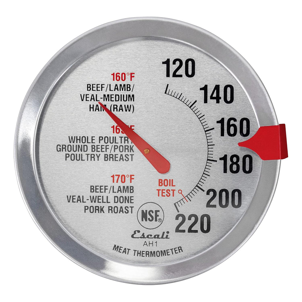 AH1 Stainless Steel Oven Safe Meat Thermometer, Extra Large 2.5-inches Dial, Temperature Labeled for Beef, Poultry